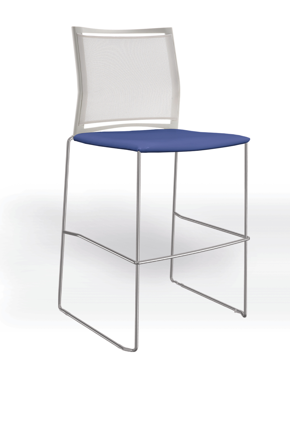 Web стул на полозьях кухонный/барный со спинкой-сеткой