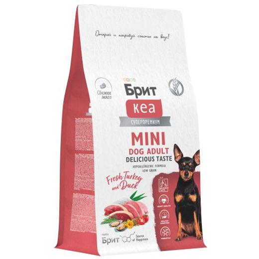  Сухой корм для взрослых собак мини пород Брит BRIT CARE Mini Adult Delicious Taste с индейкой и уткой 0,4кг
