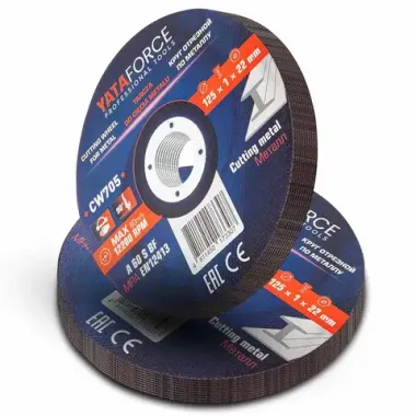 Круг отрезной по металлу 125х1.0.х22,2мм-20шт YATAFORCE YF-CW705(20 шт к-т)