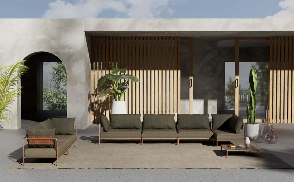 Модуль левый с подушками Scab Design Flap, терракотовый, мокко