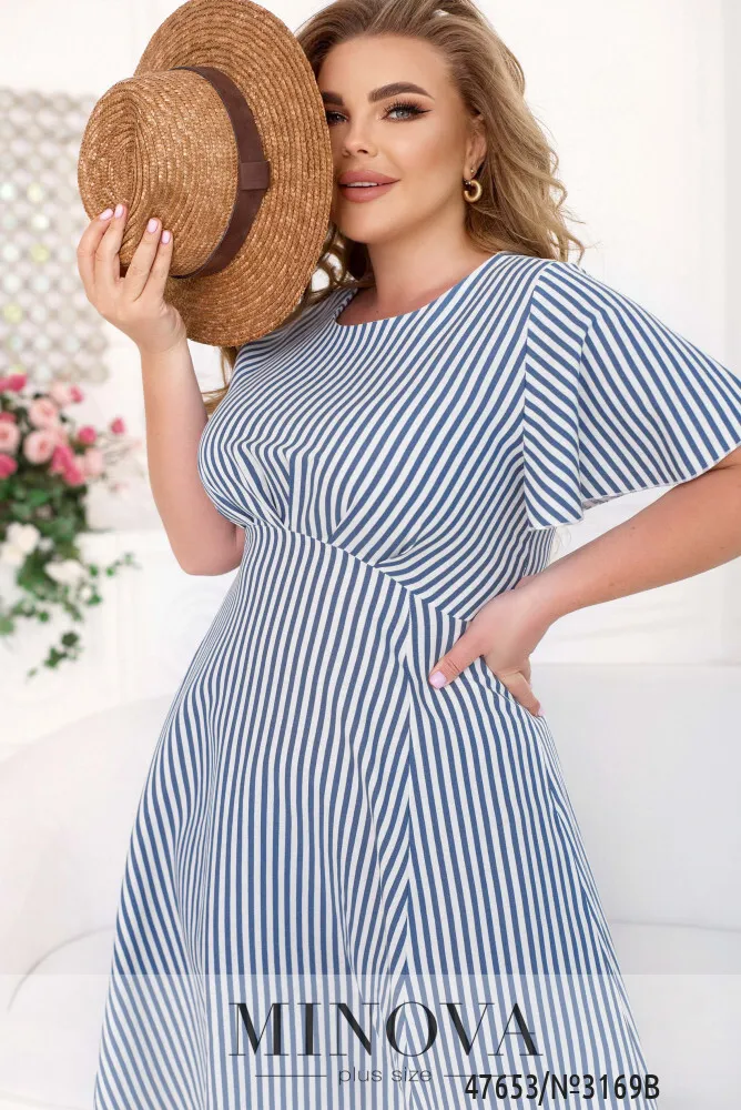 Платье 3169B-Голубой Minova