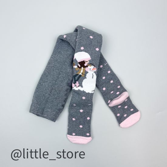 Колготки махровые Девочка на прогулке, Серые