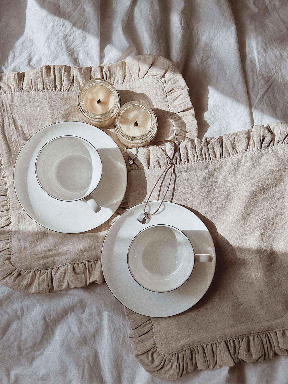 Сет льняных салфеток бежевый 33х33 см.