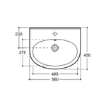 Умывальник-тюльпан "Лаго-55" с отв (КЕРАМИН)