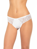 Хлопковые трусики-слипы с ажурными вставками (Размер: XL) (Цвет: белый)