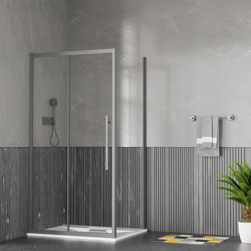 Душевое ограждение Esbano ESOGF108PSGM 100x80x195 Прямоугольная цвет оружейная сталь