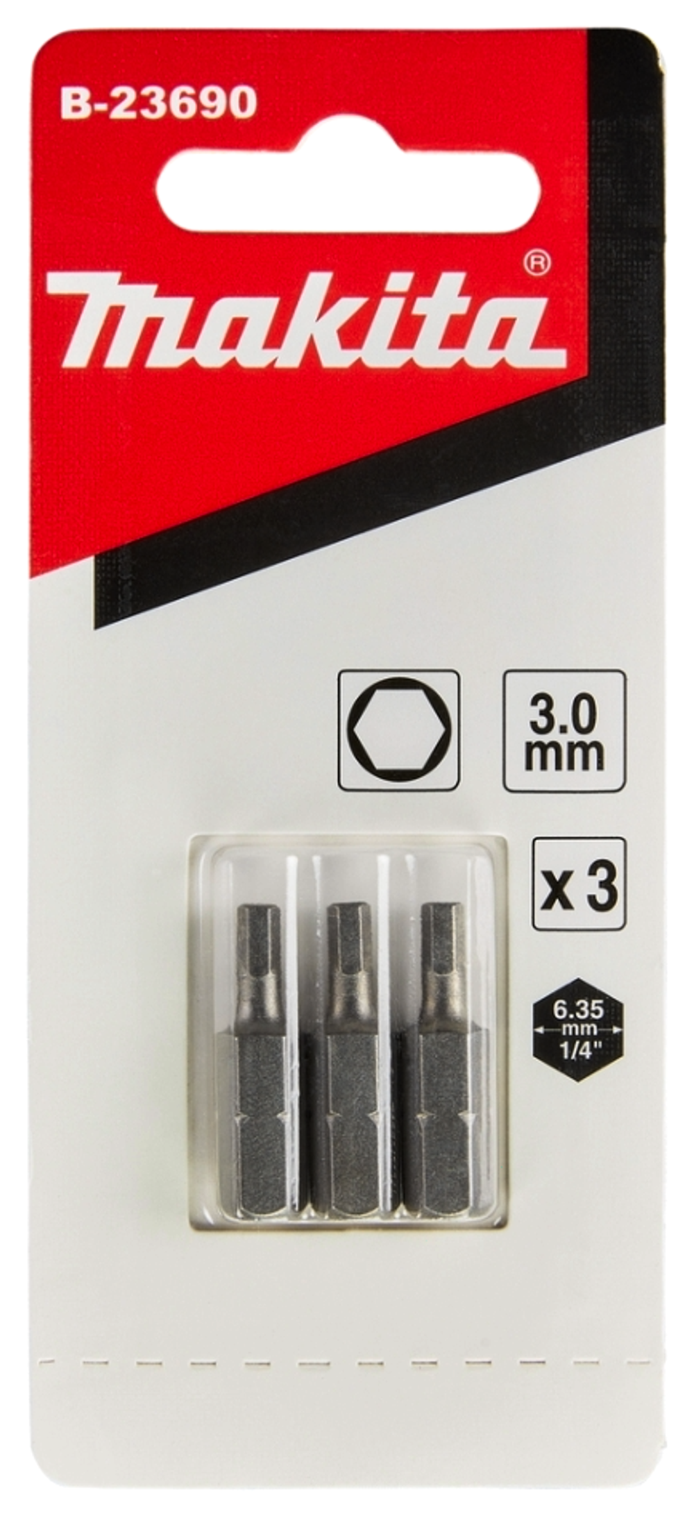 Бита шестигранная 3х25 мм C-form 3 шт. Makita B-23690