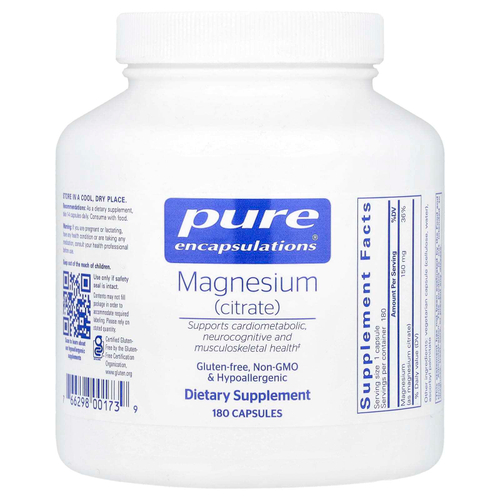 Pure Encapsulations, Магний (цитрат), 150 мг, 180 капсул