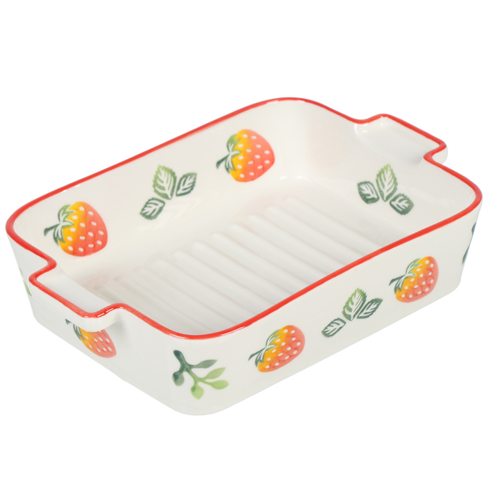 Форма для запекания керам, 23х15х5 см, прямоуг, Клубника, Y6-10224