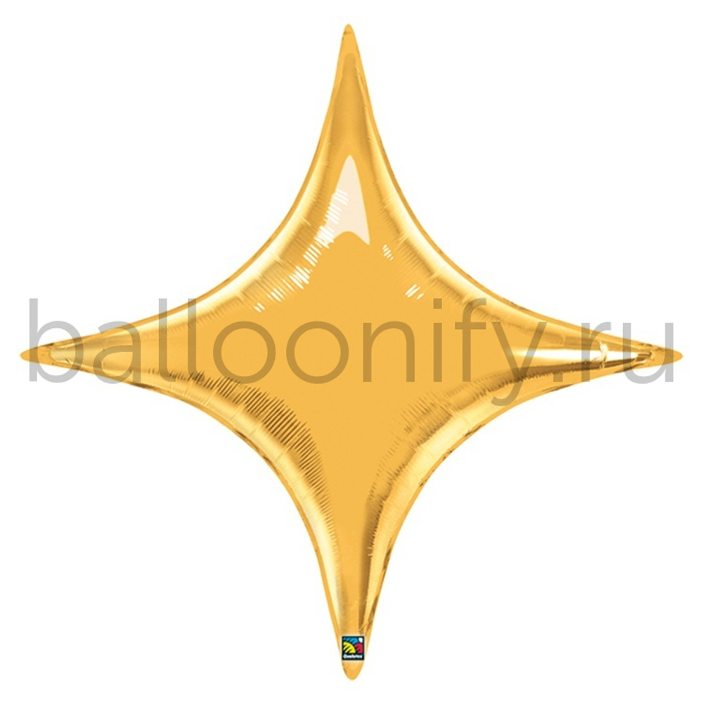 Фольгированная фигура, Звезда 4-х конечная 50 см  Gold