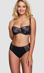 Классические трусики-слипы с кружевом по бокам (Размер: 44) (Цвет: черный)