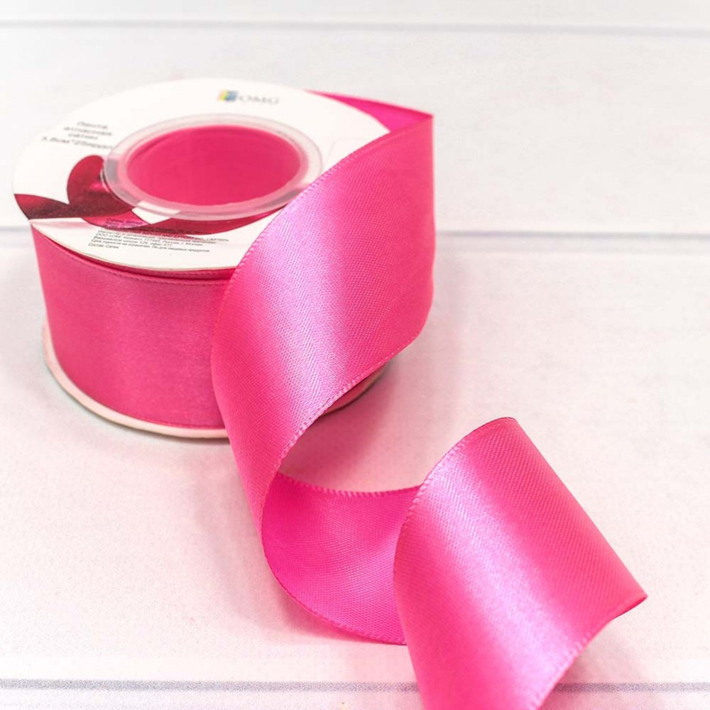 Лента Атласная 3,8см х 28м Сатин (Розовый)