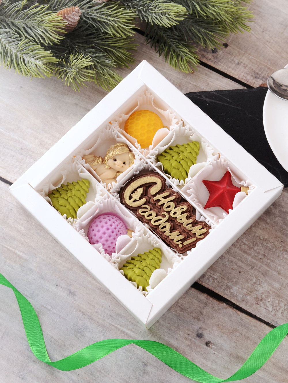 Сладкий подарок "С Новым Годом" с лошадкой #2 / Шоколад ручной работы