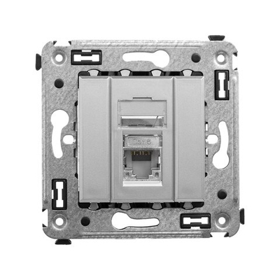 Компьютерная розетка RJ-45 в стену, кат.6 одинарная экранированная,"Avanti","Закаленная сталь"