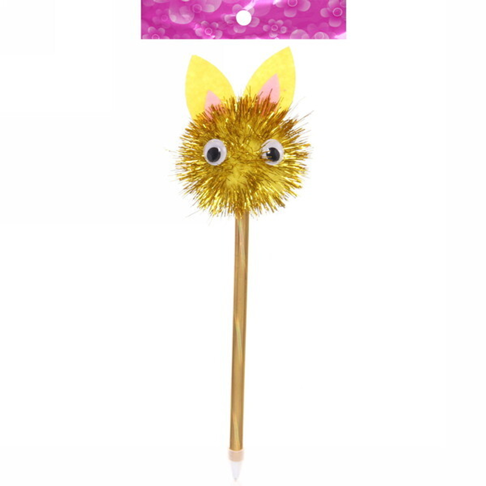 Ручка шариковая «Новогодние пушистики», 2 дизайна, 22,5 см (инд. пакет с подвесом)