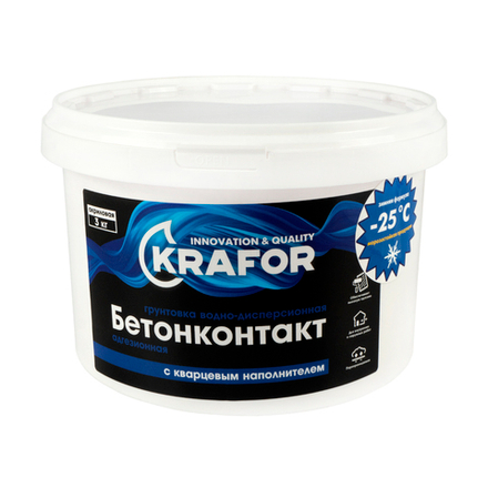 Грунтовка бетон-контакт Krafor, 3 кг