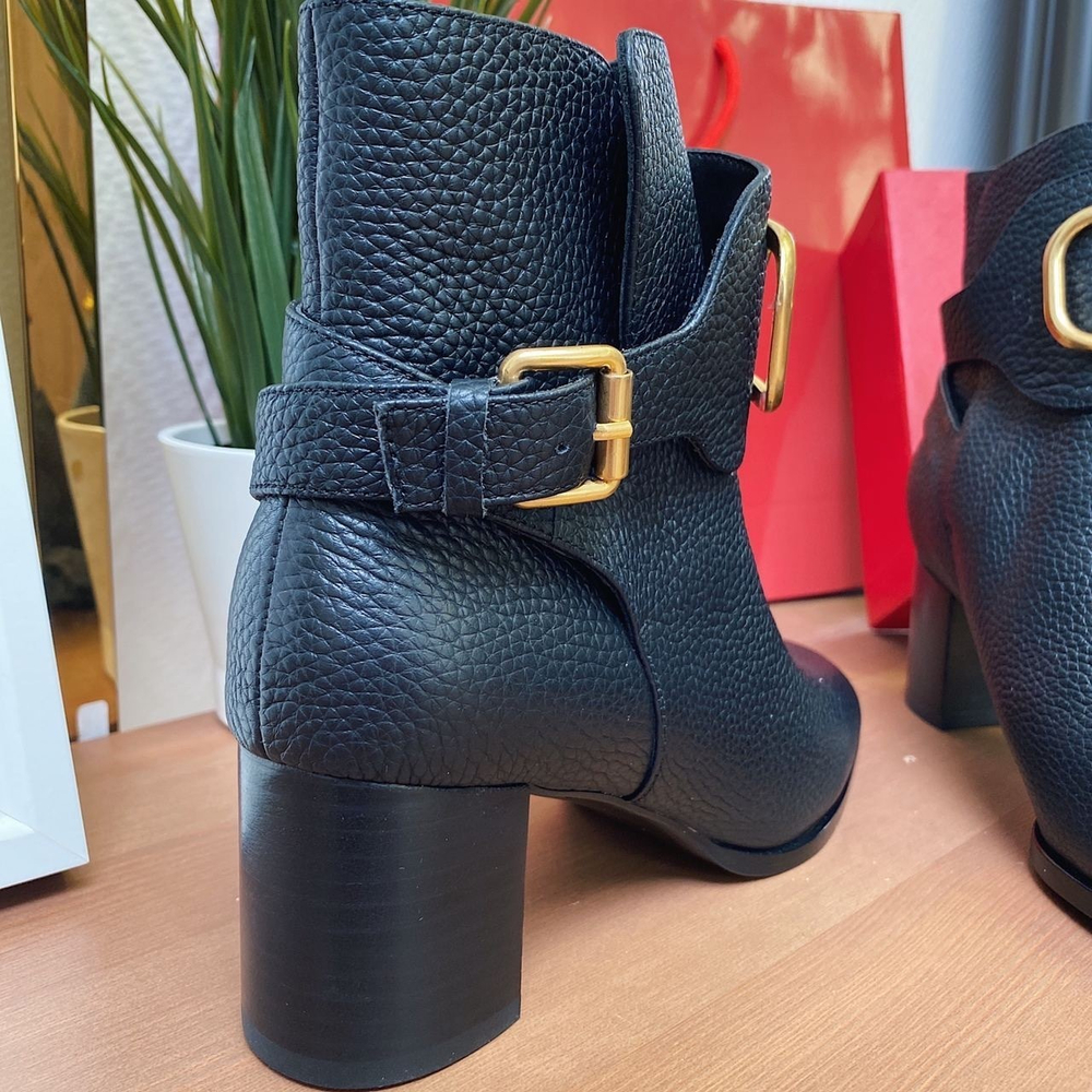 Кожаные ботильоны