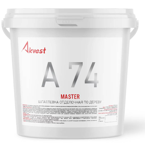 Шпатлевка по дереву АКВЕСТ-74, белая, 0,5кг