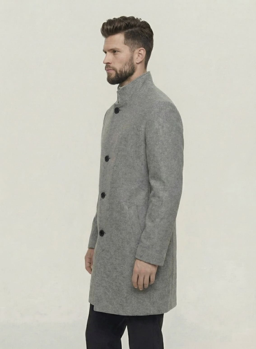 Мужское пальто (светло-серое) С30