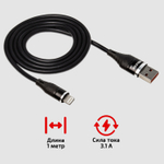 Кабель USB "WALKER" C735 для Apple черный