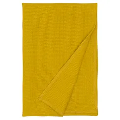 Набор из двух вафельных полотенец изо льна горчичного цвета из коллекции essential, 50х70 см