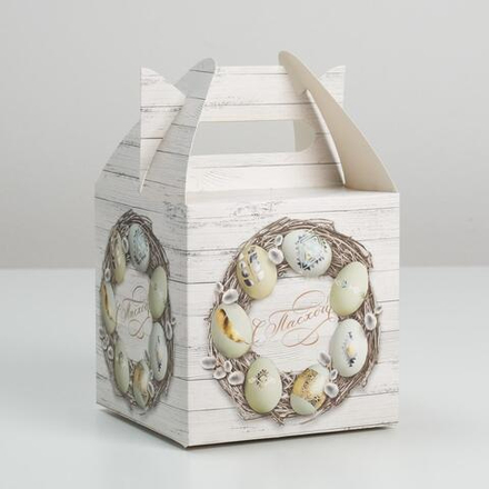 Коробка складная «С Пасхой», 14 × 14 × 24 см 3698237