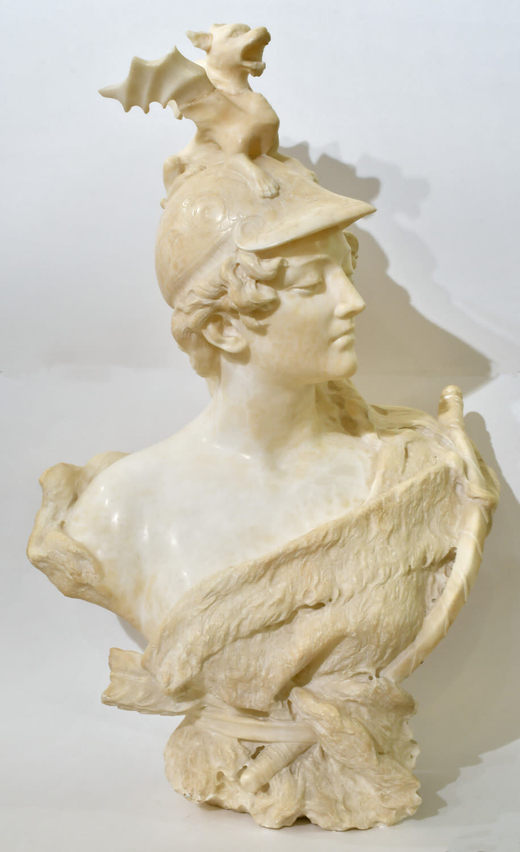 Бюст «Афина» Мрамор, резьба, шлифовка,   XIX век, 64х44х20 см