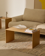 Litto Журнальный столик из шпона дуба натурального цвета 90 x 45 см