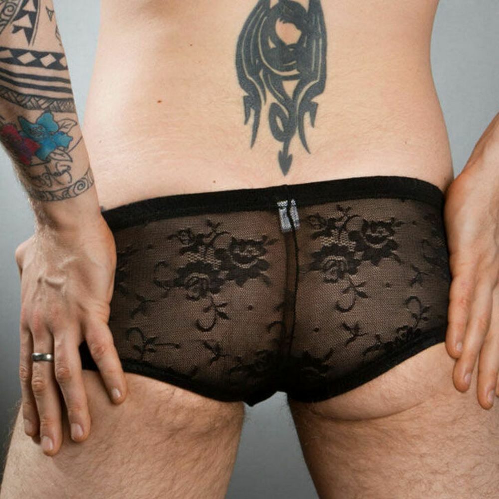 Мужские трусы хипсы черные кружевные Doreanse 1566