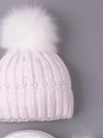 Шапка для девочки зимняя вязаная и шарф