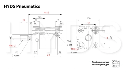 ADN-80-400-A-P-A Пневмоцилиндр