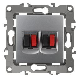 Розетка ЭРА Серия 12 12-3112-03 аудио двойная IP20 алюминий