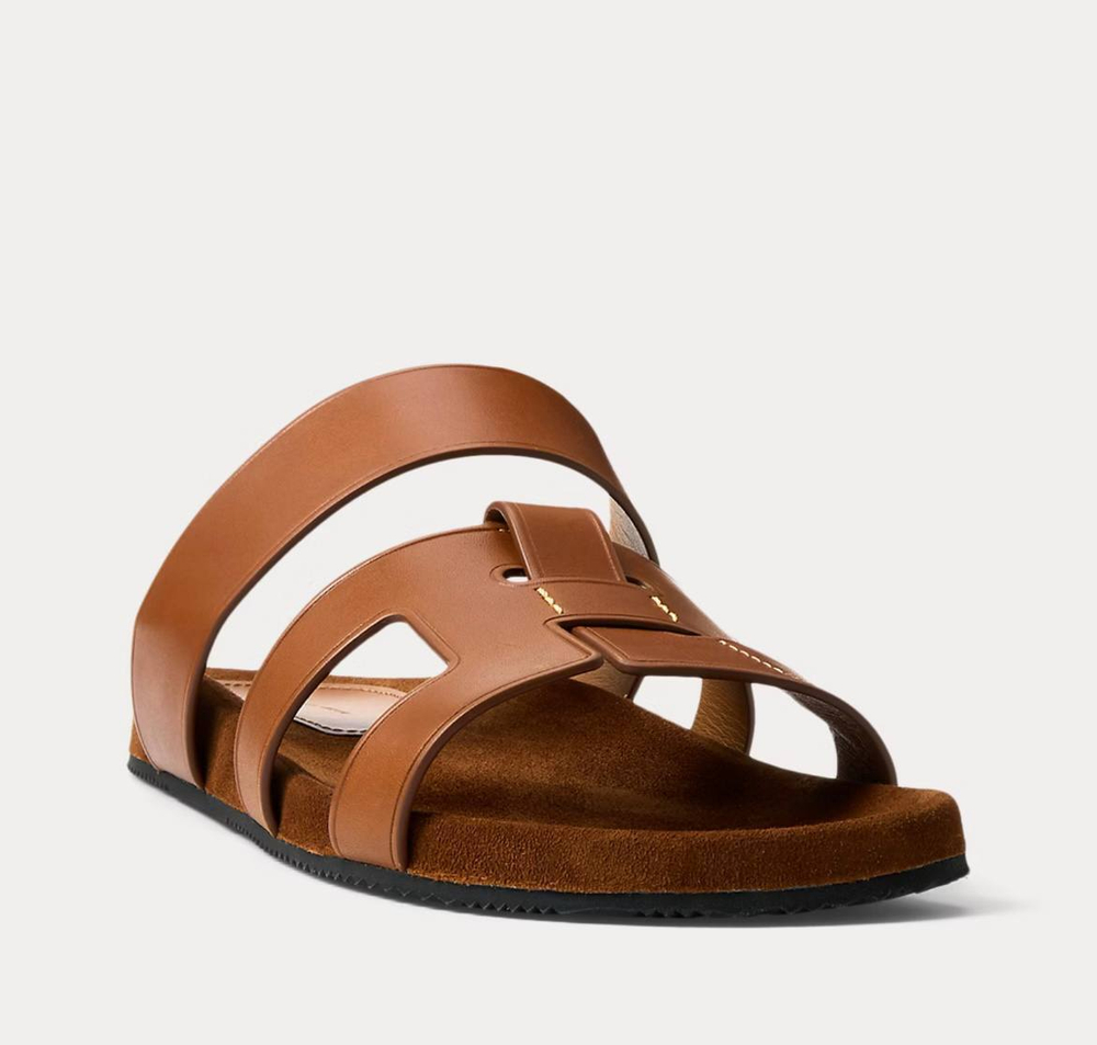 Fisher Calfskin Slide Sandal – мужские слайды из телячьей кожи от Ralph Lauren