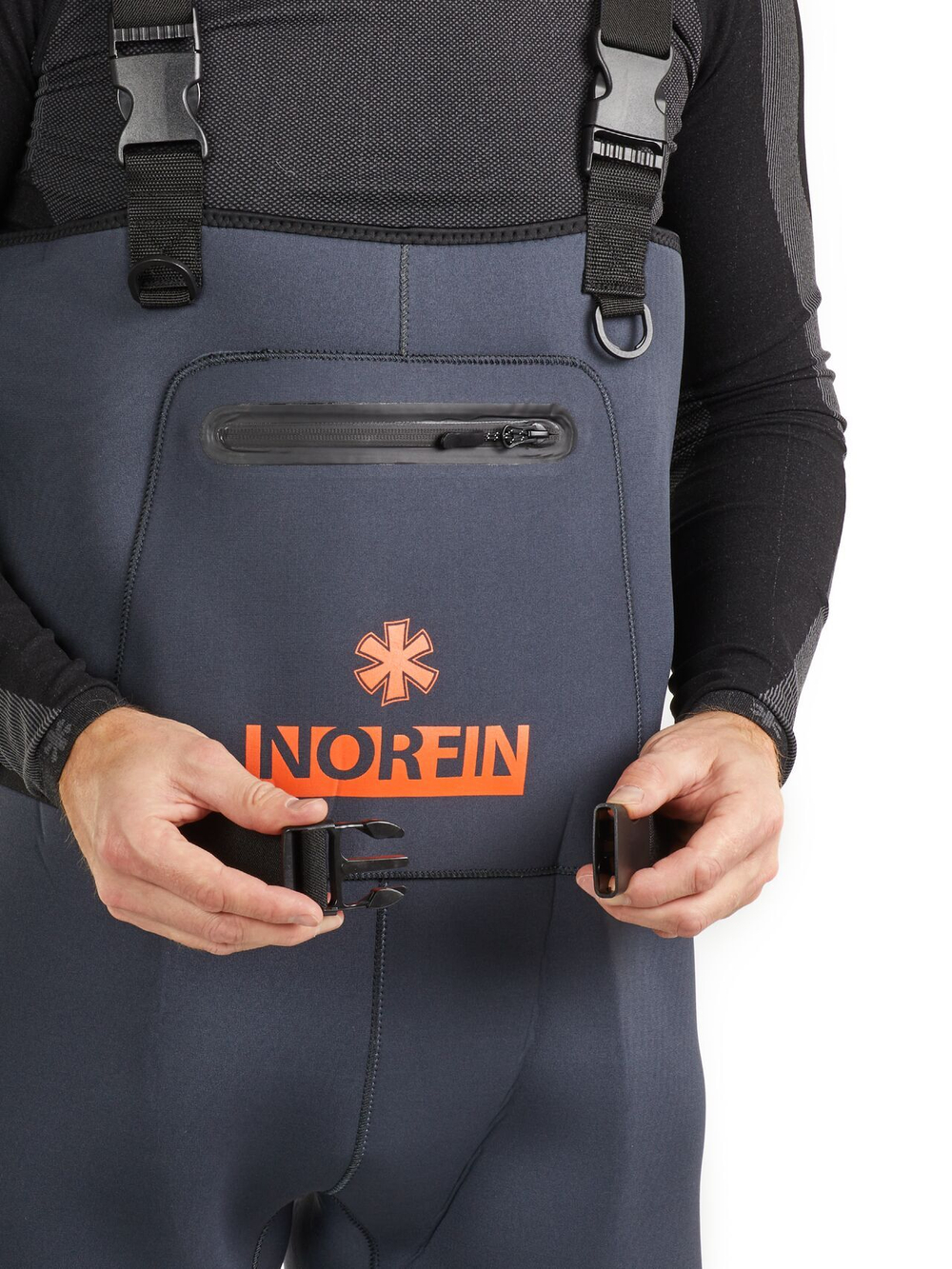 Полукомбинезон заброд. Norfin SHADOW NEOPRENE BOOTFOOT р.45-XL с сапогами резина