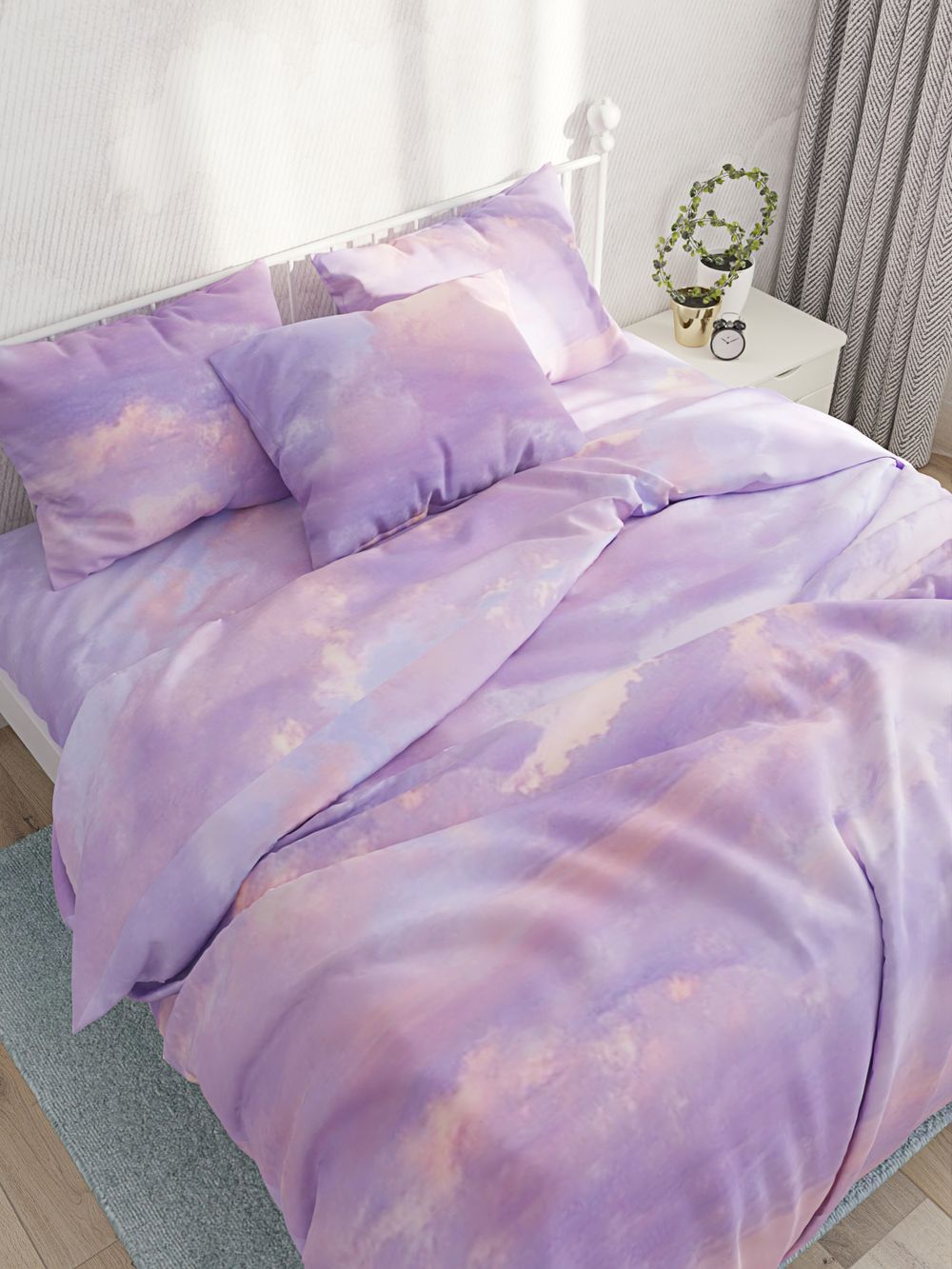 ткань Небо  розовое