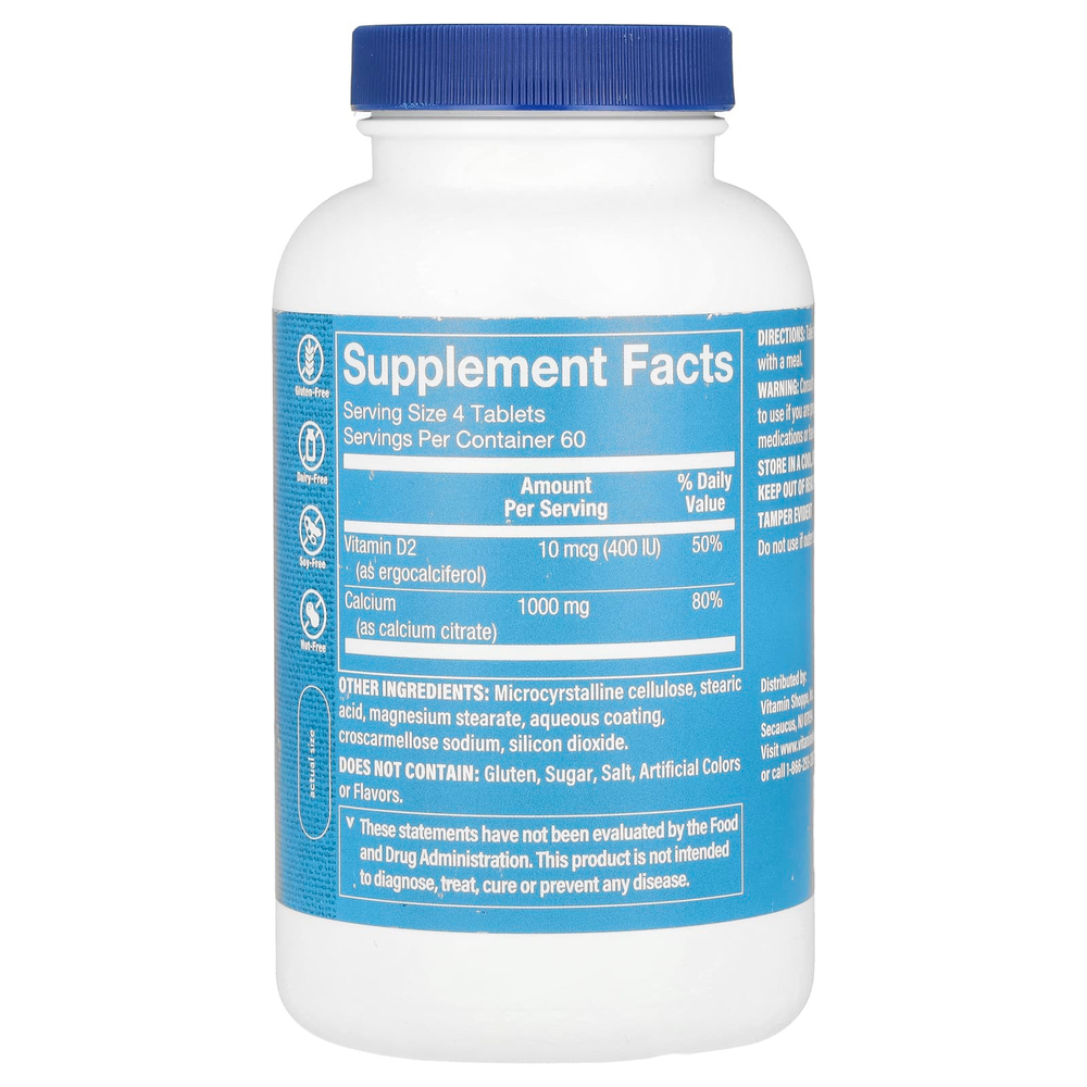 The Vitamin Shoppe, Цитрат кальция и витамин D, 240 таблеток
