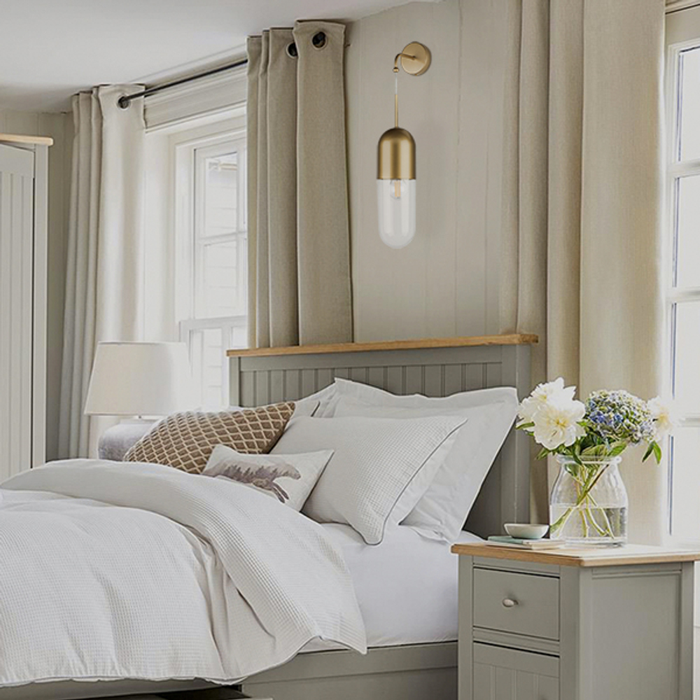 690513 Бра RAMO 1х40W E27 ШАМПАНЬ/ПРОЗРАЧНЫЙ