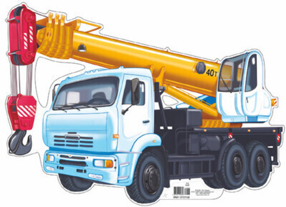 Плакат ФМ1-10158сф Мини-Плакат вырубной Машина Автокран, 360х280 мм От И 46070