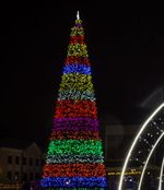 Светодинамическая елка каркасная-узкая с встроенной гирляндой "Евро-2" 4 м