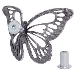 Ручка мебельная Бабочки 110 Античное серебро