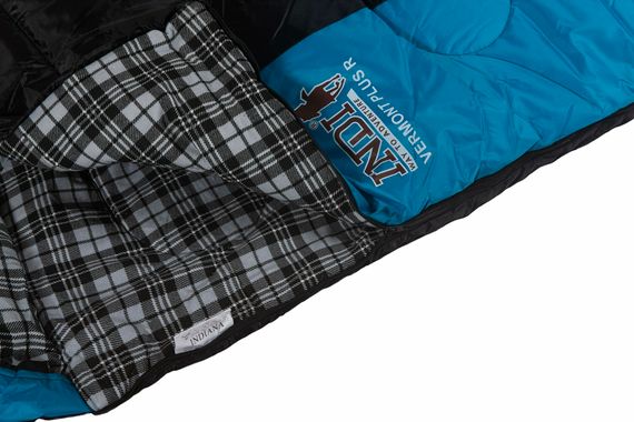 Спальный мешок INDI Vermont Plus L-zip от -15 °C (одеяло с подголовником, фланель, 195+35X85 см)