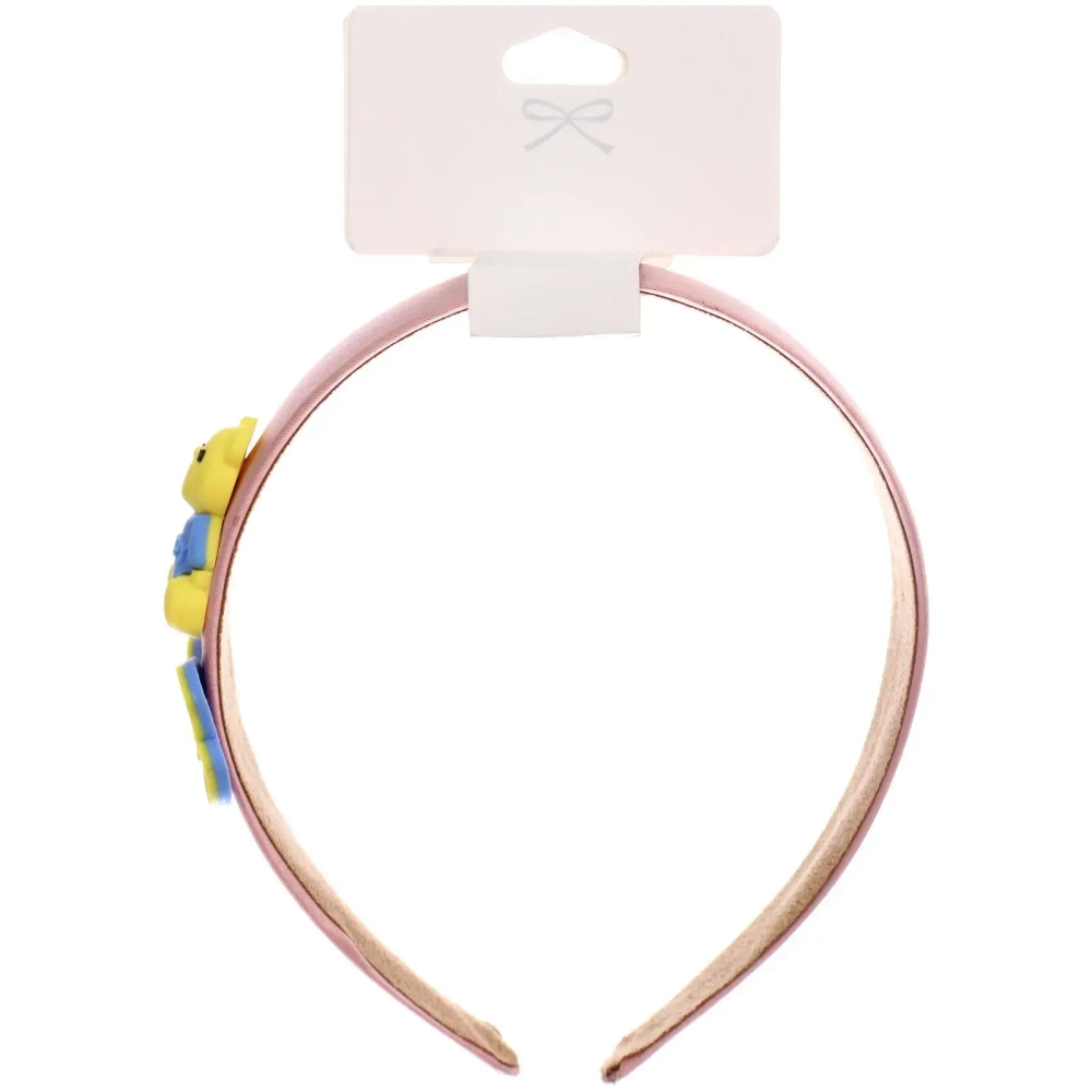 Ободок для волос детский «БАМБИ БУМ», бантик и мишка, цвет розовый, лавандовый и голубой, 3см