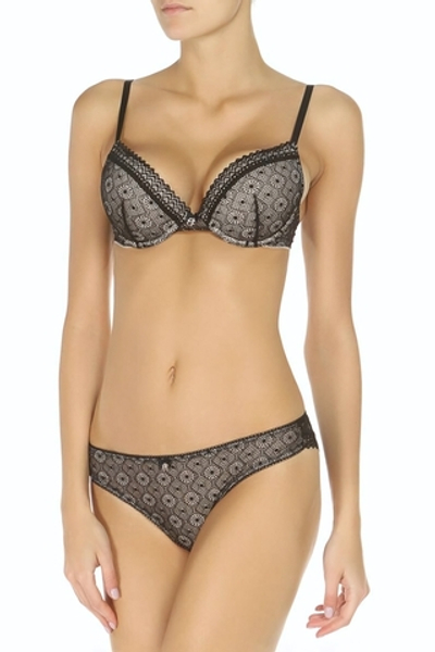 Бюстгальтер на косточках Erin (Размер: 36D) (Цвет: черный с бежевым)