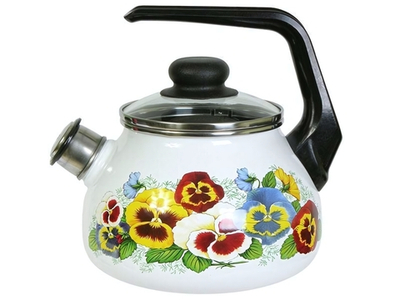 Чайник 2л со свистком "Анютины глазки"