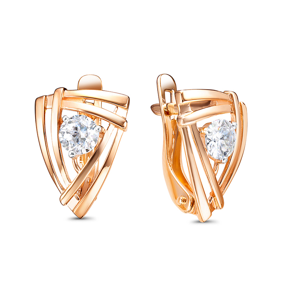 Серьги из золота 585 пробы с Фианит