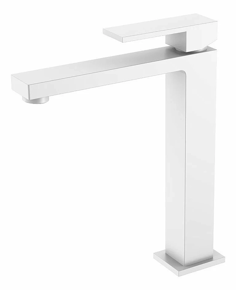 Cмеситель для раковины Boheme QUBIC Matt White 472-MW белый матовый