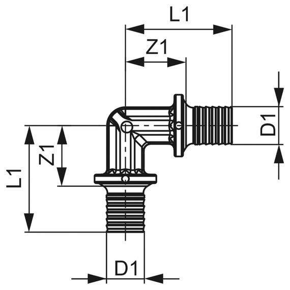 Уголок TECE соединительный 90 16/16, латунь купить в Москве и Московской области по низкой цене с доставкой по России — (1) Уголок TECE соединительный 90 16/16, латунь — (1)