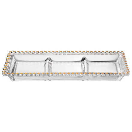 БЛЮДО СЕРВИРОВОЧНОЕ "GOLDEN CHARM", 3 СЕКЦИИ, 30*13 СМ