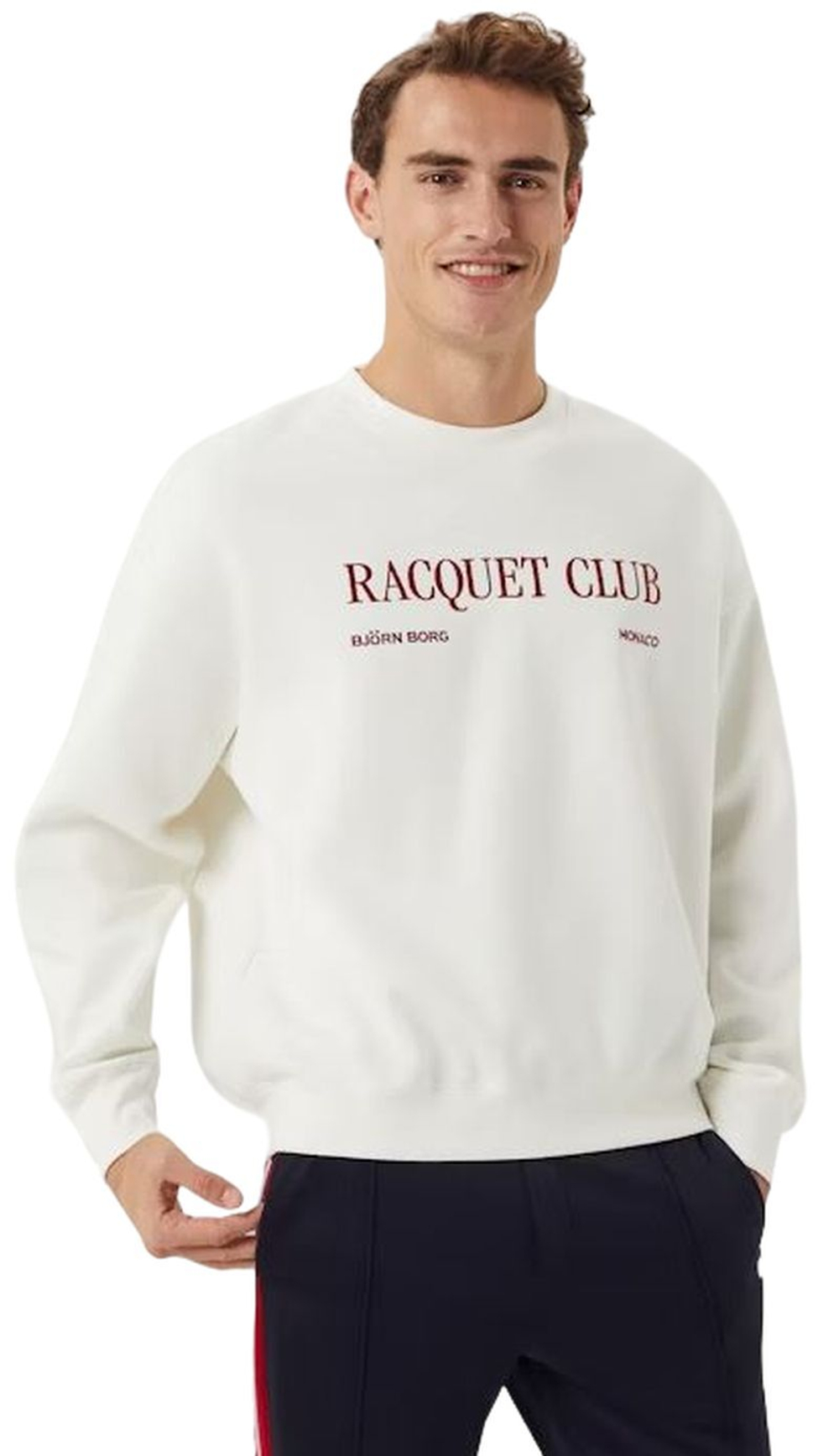 Мужская теннисная кофта Björn Borg Ace Heavy Crew - белый