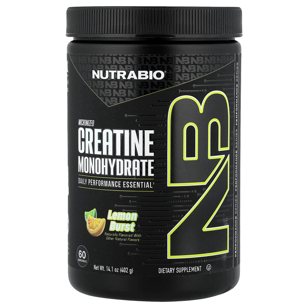 NutraBio, микронизированный моногидрат креатина, со вкусом лимона, 402 г (14,1 унции)